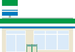 ファミリーマート風の店のイラスト